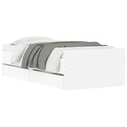 Bed Frame with Drawers without Mattress White 90x200 cm