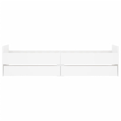 Bed Frame with Drawers without Mattress White 90x200 cm
