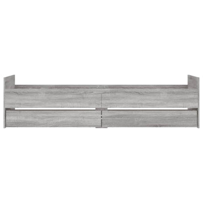 Bed Frame with Drawers without Mattress Grey Sonoma 90x200 cm