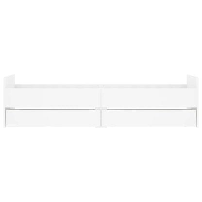 Bed Frame with Drawers without Mattress White 90x190 cm Single