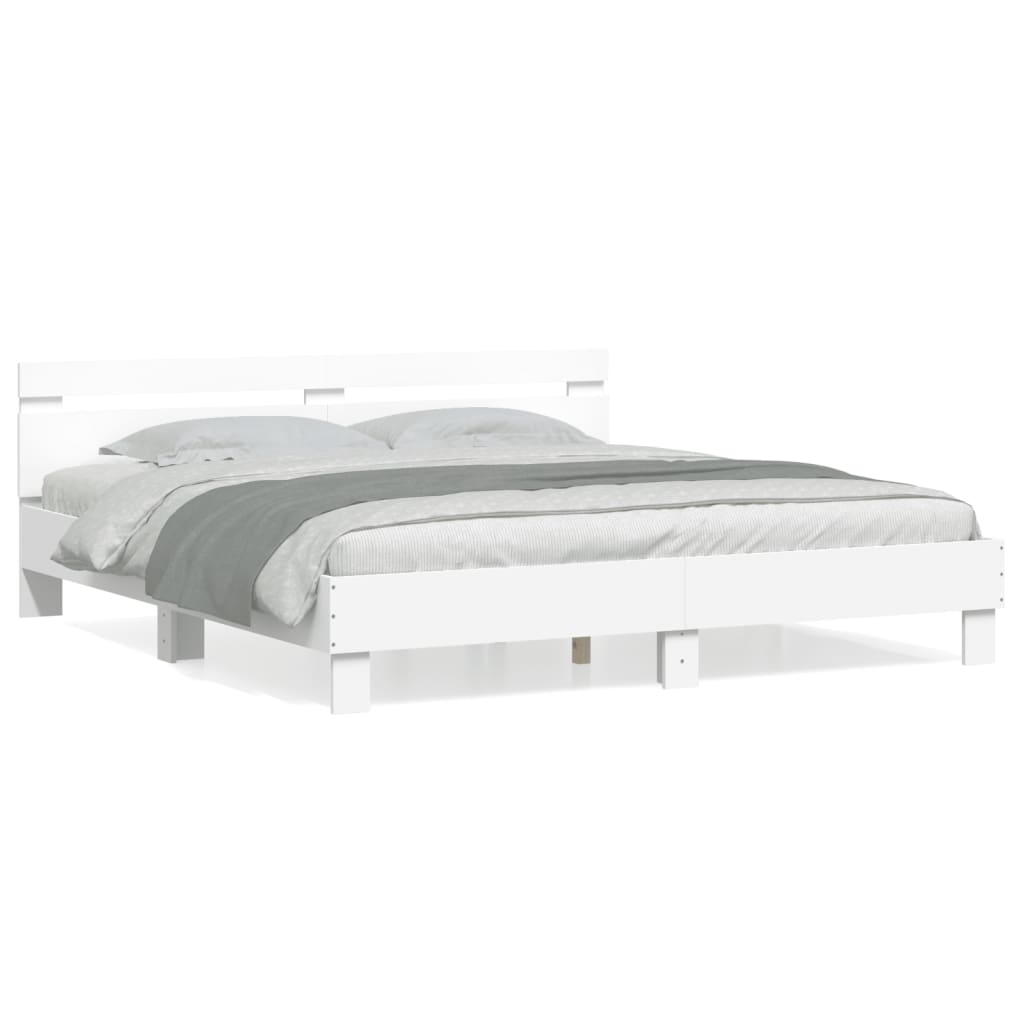 Bed Frame without Mattress White 200x200 cm