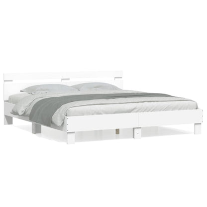 Bed Frame without Mattress White 200x200 cm
