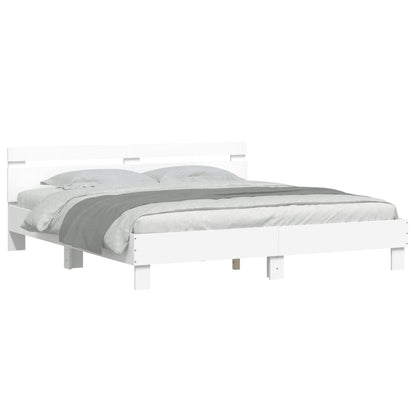 Bed Frame without Mattress White 200x200 cm