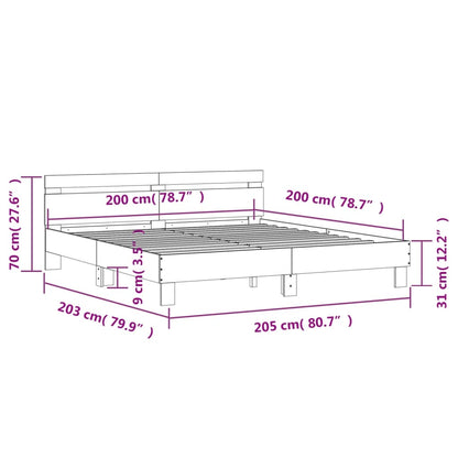 Bed Frame without Mattress Black 200x200 cm