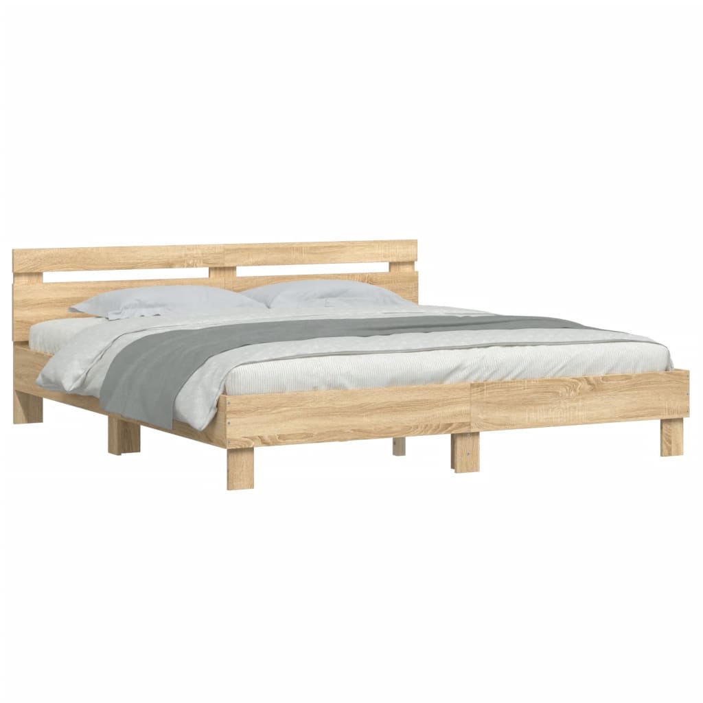 Bed Frame without Mattress Sonoma Oak 200x200 cm