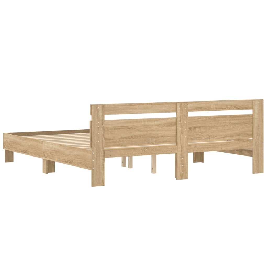 Bed Frame without Mattress Sonoma Oak 200x200 cm