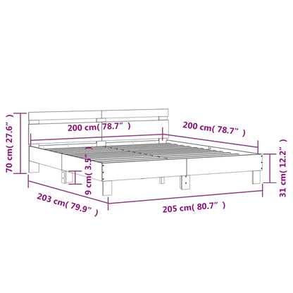 Bed Frame without Mattress Sonoma Oak 200x200 cm