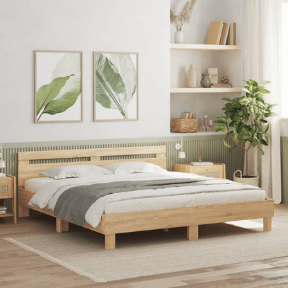 Bed Frame without Mattress Sonoma Oak 200x200 cm