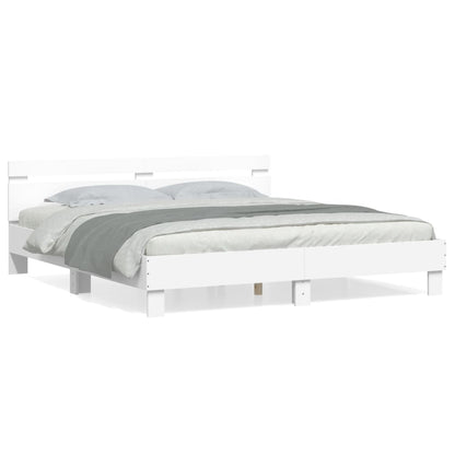 Bed Frame without Mattress White 180x200 cm Super King