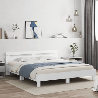 Bed Frame without Mattress White 180x200 cm Super King