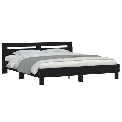 Bed Frame without Mattress Black 180x200 cm Super King