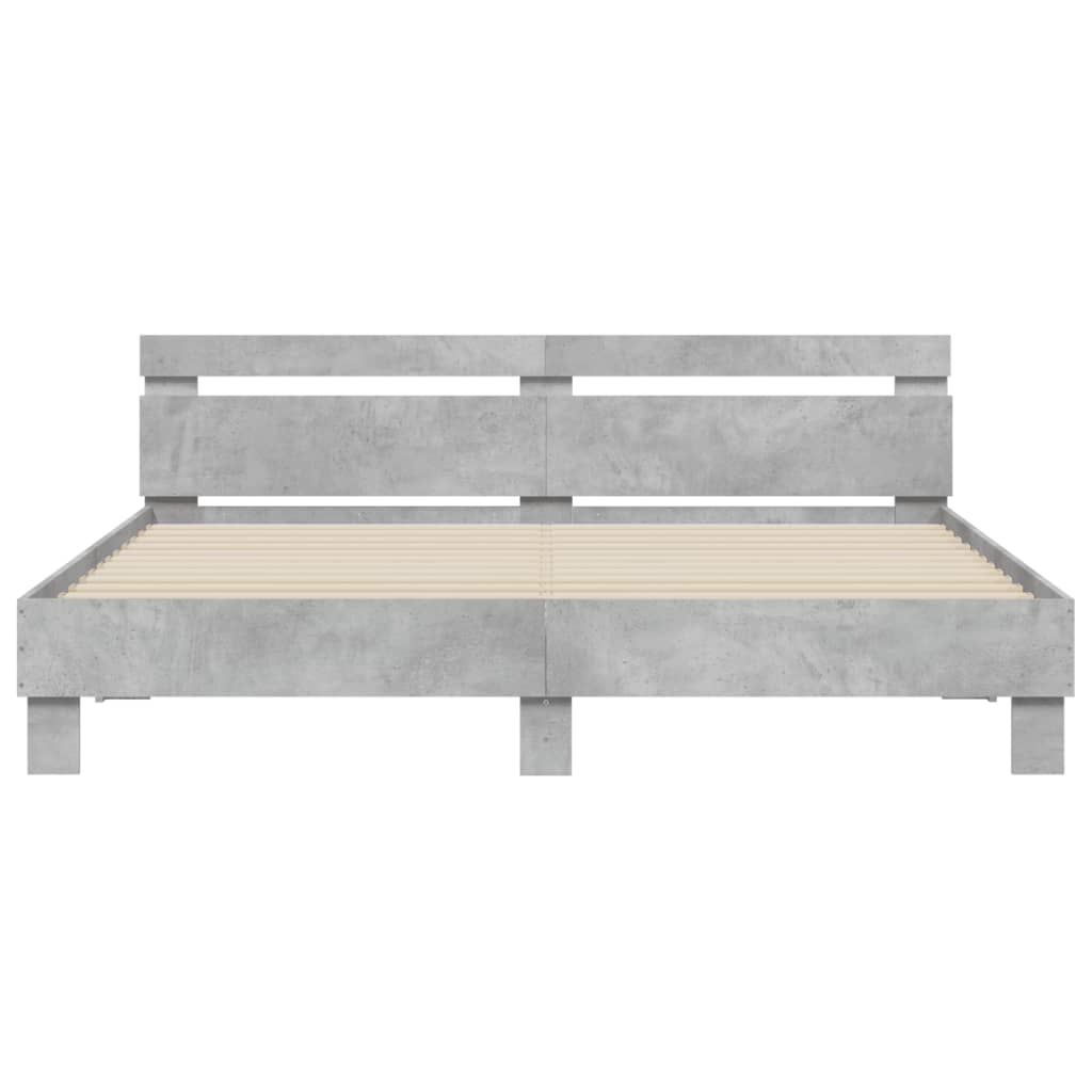 Bed Frame without Mattress Concrete Grey 180x200 cm Super King