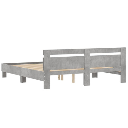 Bed Frame without Mattress Concrete Grey 180x200 cm Super King