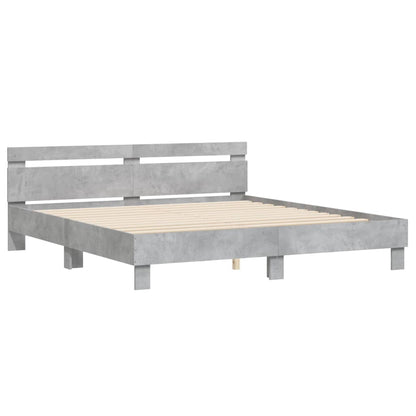 Bed Frame without Mattress Concrete Grey 160x200 cm