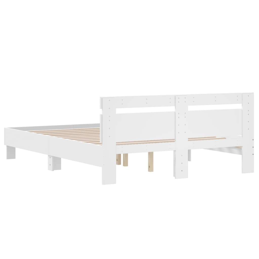 Bed Frame without Mattress White 150x200 cm King Size