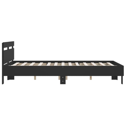 Bed Frame without Mattress Black 150x200 cm King Size