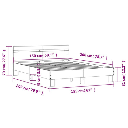Bed Frame without Mattress Black 150x200 cm King Size