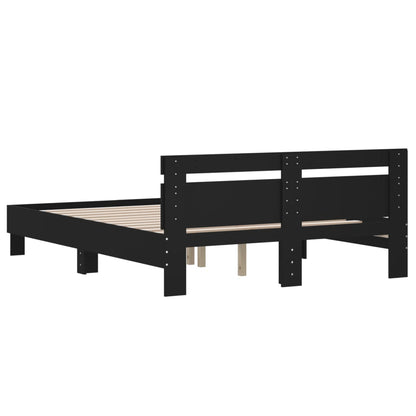 Bed Frame without Mattress Black 140x200 cm