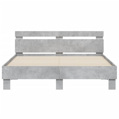 Bed Frame without Mattress Concrete Grey 140x200 cm
