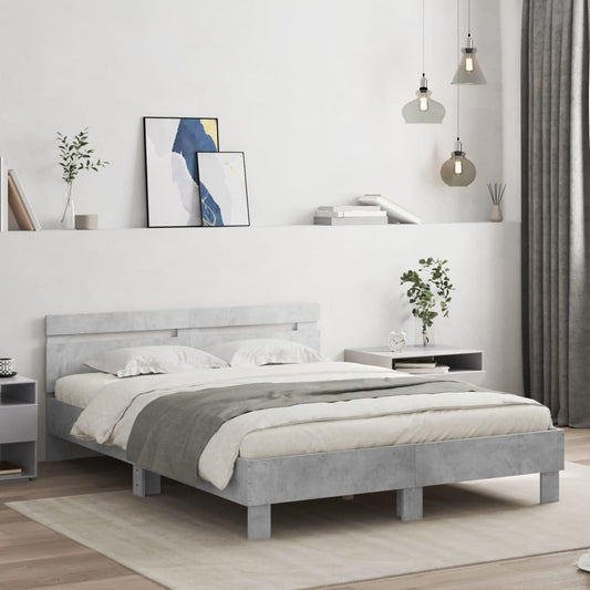 Bed Frame without Mattress Concrete Grey 140x200 cm