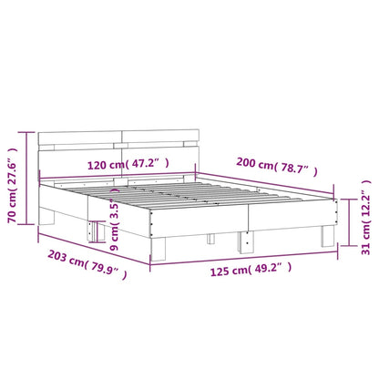 Bed Frame without Mattress Concrete Grey 120x200 cm
