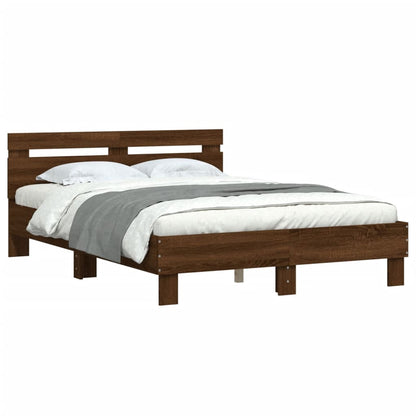 Bed Frame without Mattress Brown Oak 120x200 cm