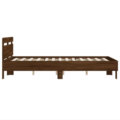 Bed Frame without Mattress Brown Oak 120x200 cm