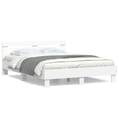 Bed Frame without Mattress White 140x190 cm