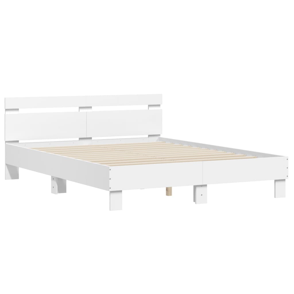 Bed Frame without Mattress White 140x190 cm