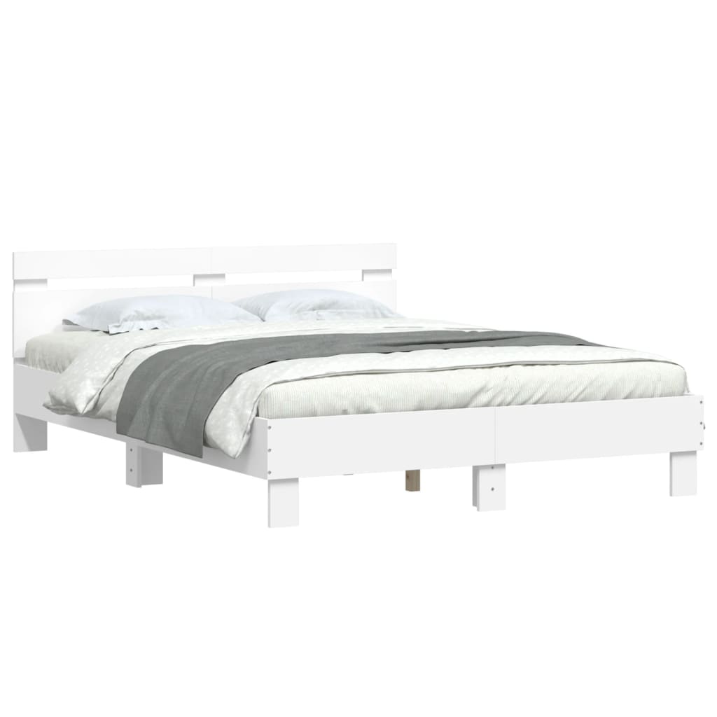 Bed Frame without Mattress White 140x190 cm
