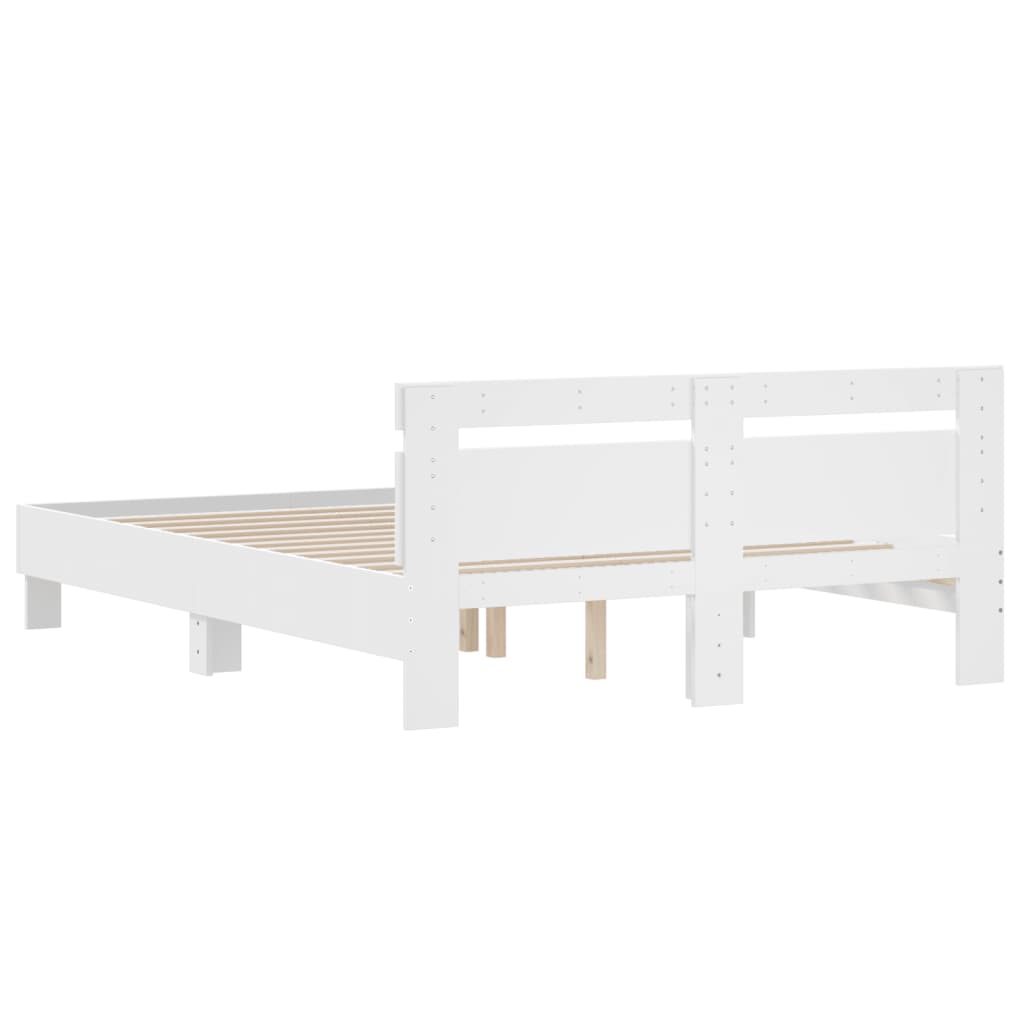 Bed Frame without Mattress White 140x190 cm