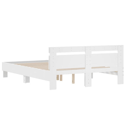 Bed Frame without Mattress White 140x190 cm