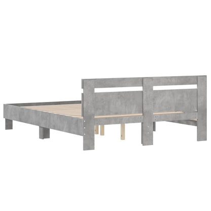 Bed Frame without Mattress Concrete Grey 140x190 cm