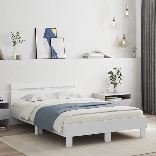 Bed Frame without Mattress White 135x190 cm Double
