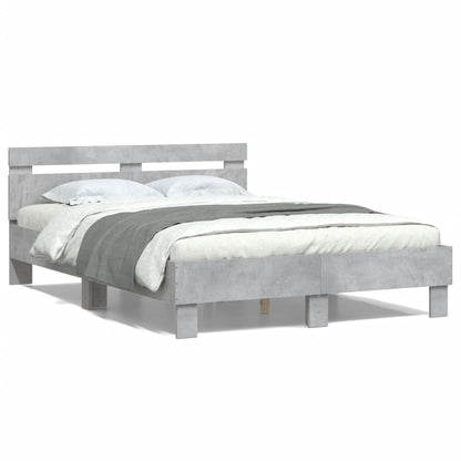Bed Frame without Mattress Concrete Grey 135x190 cm Double
