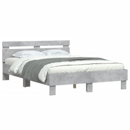 Bed Frame without Mattress Concrete Grey 135x190 cm Double