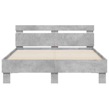 Bed Frame without Mattress Concrete Grey 135x190 cm Double