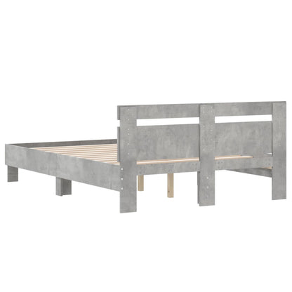 Bed Frame without Mattress Concrete Grey 135x190 cm Double
