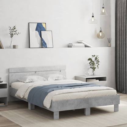 Bed Frame without Mattress Concrete Grey 135x190 cm Double