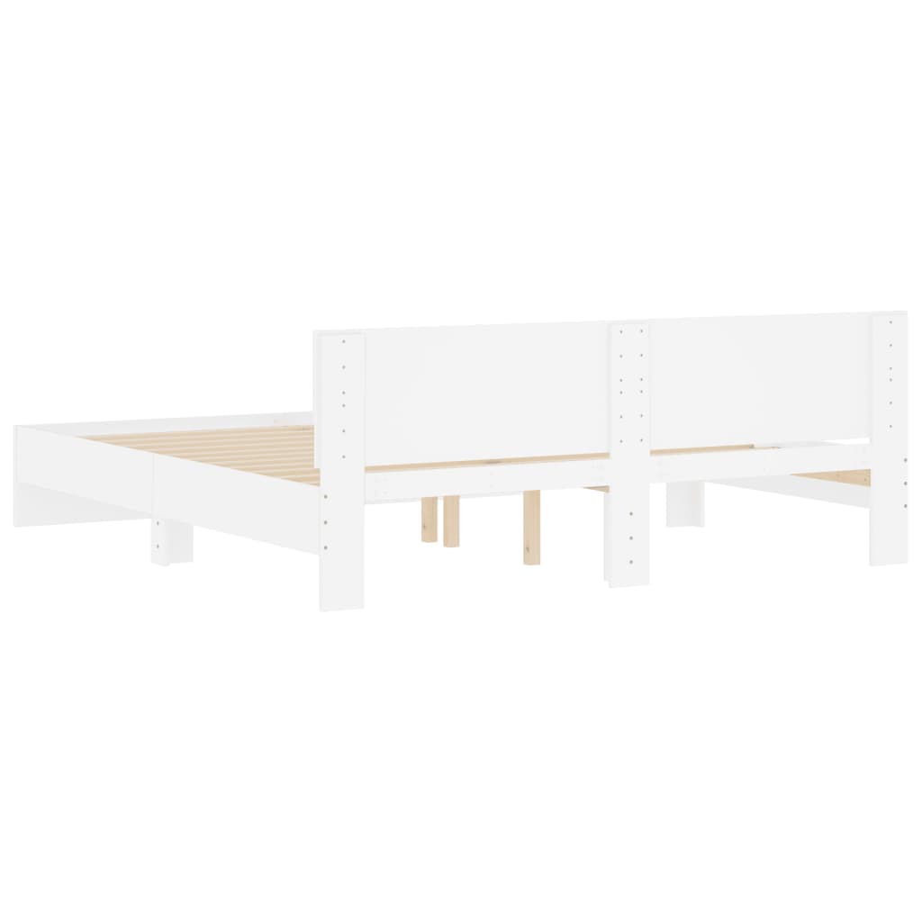 Bed Frame without Mattress White 200x200 cm