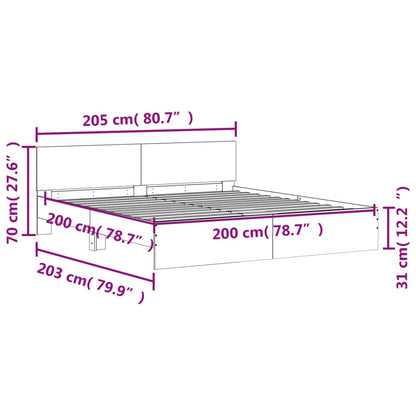 Bed Frame without Mattress White 200x200 cm