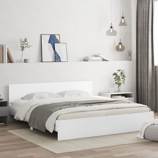 Bed Frame without Mattress White 200x200 cm