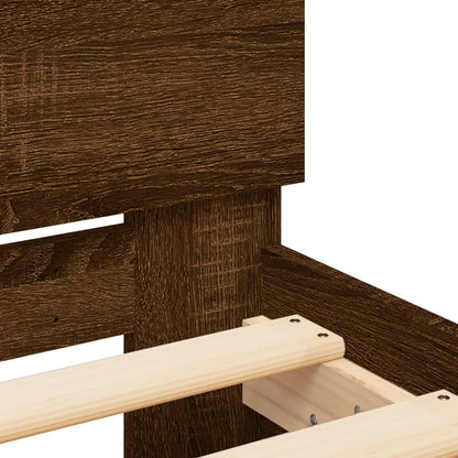 Bed Frame without Mattress Brown Oak 200x200 cm