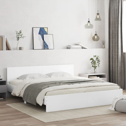 Bed Frame without Mattress White 180x200 cm Super King
