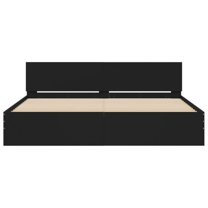 Bed Frame without Mattress Black 180x200 cm Super King