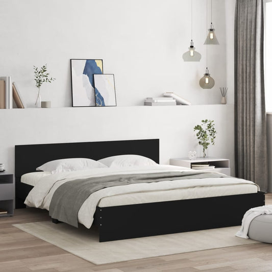 Bed Frame without Mattress Black 180x200 cm Super King