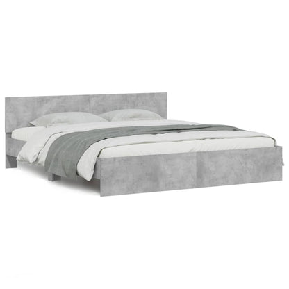 Bed Frame without Mattress Concrete Grey 180x200 cm Super King
