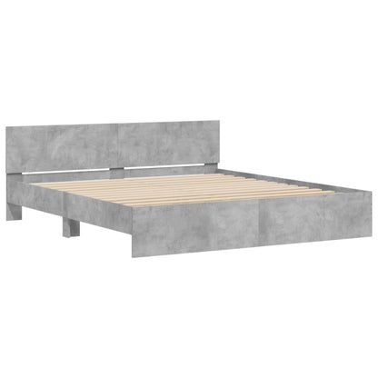 Bed Frame without Mattress Concrete Grey 180x200 cm Super King