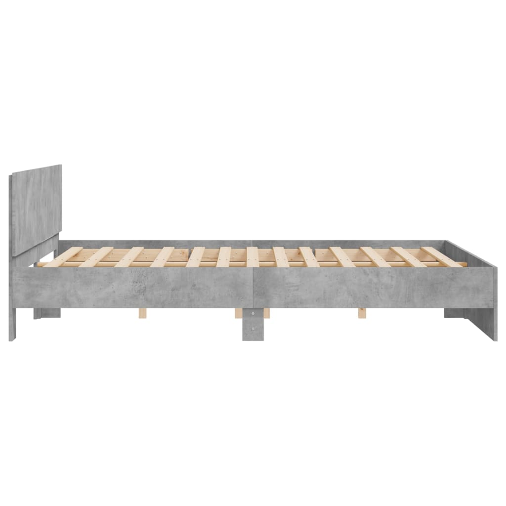 Bed Frame without Mattress Concrete Grey 180x200 cm Super King