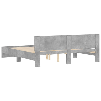 Bed Frame without Mattress Concrete Grey 180x200 cm Super King